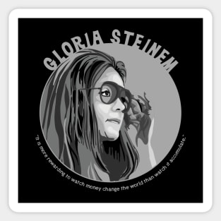 Gloria Steinem Portrait and Quote Sticker